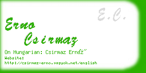 erno csirmaz business card